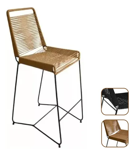 Banqueta Tulum Para Barra O Desayunador - Simil Yute - Beige