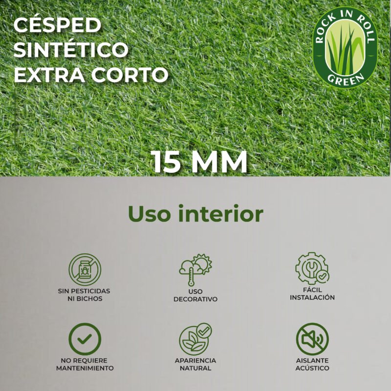 Césped Residencial 15mm Interior (1M2) - Imagen 5