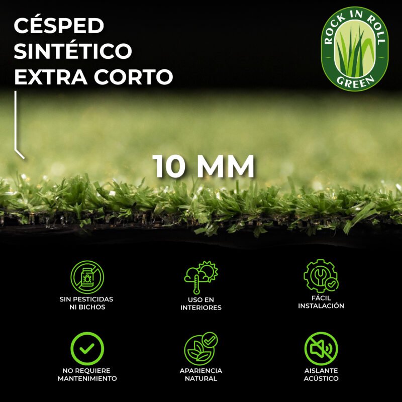 Césped Decorativo Artificial 10 mm (1M2) - Imagen 6