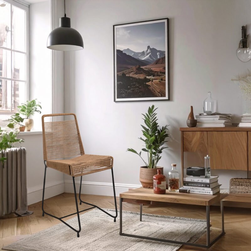 SILLA TULUM BASE NEGRA - Beige