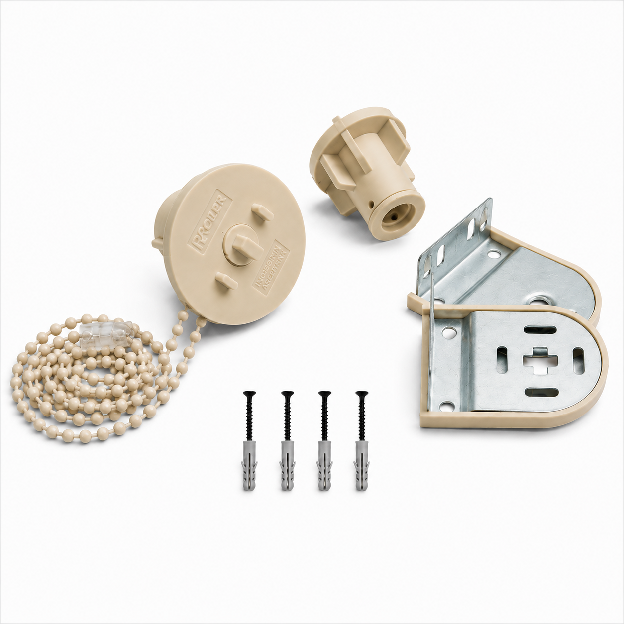 Sistema para Cortina Roller de 38 MM - Beige, Plástica