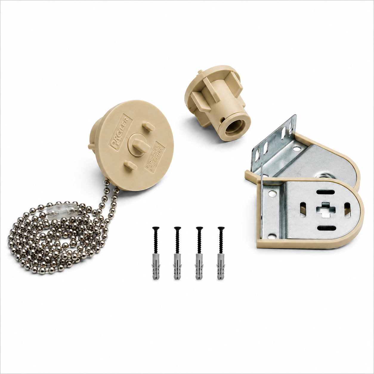 Sistema para Cortina Roller de 38 MM - Beige, Metálica